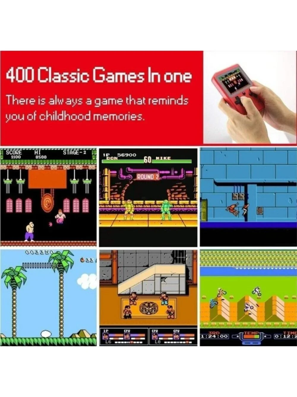 Game Box Plus Handheld Game 400 in 1 Transparent Game Console